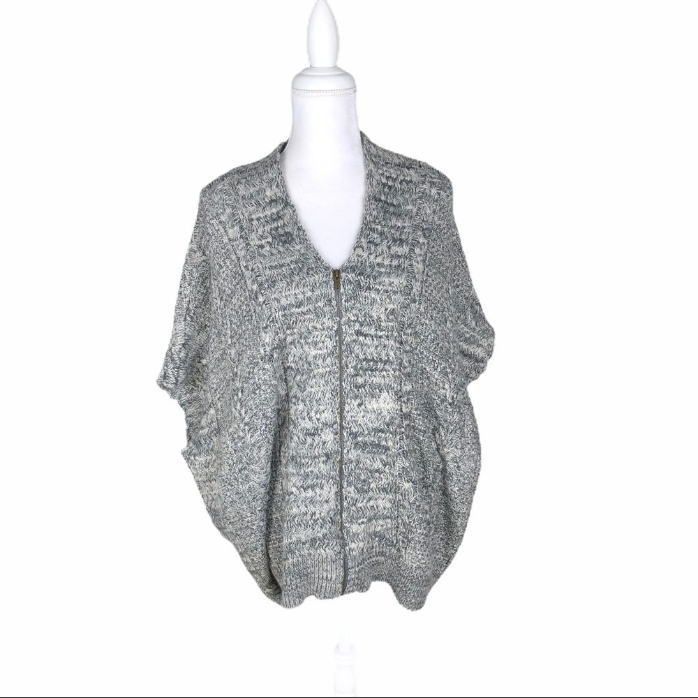 Anthropologie Moth oversized zip cardigan sweater